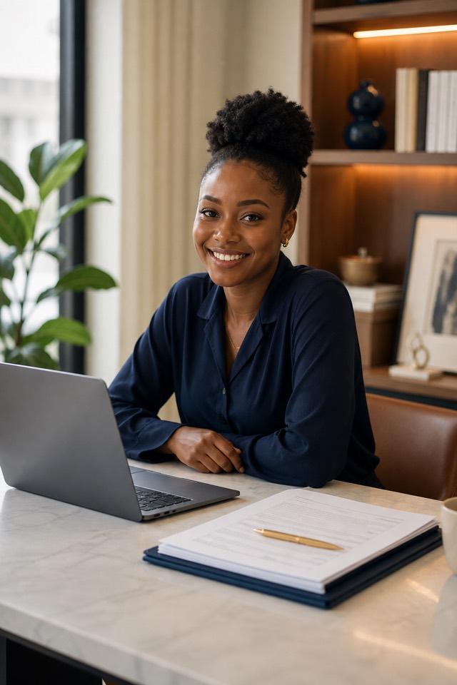 Entrepreneur ready to start — paperwork organized and under control